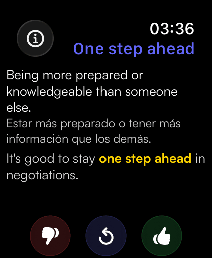 تفاصيل الكلمة على Apple Watch